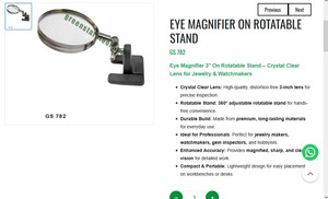 Eye Magnifier 3 Inch Rotatable Stand Jewelry Inspection Tool Optical Lens Watch Repair |Item No GS-782 - Product Image 3