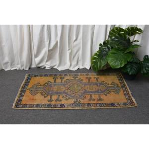 Vintage Orange Bleu 1.6 X 3.2ft Grande Surface Tapis Turc Classique 4m Rectangle Couloir Motif Laine Seagrass Latex Tapis De Chambre - Product Image 2