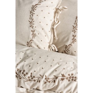 Juego de Funda Nórdica Doble de Lujo de Algodón y Lino, 4 Piezas, Tamaño King, Ropa de Cama Floral de Satén para el Hogar, Edredón Disponible en Tamaño Individual - Product Image 2