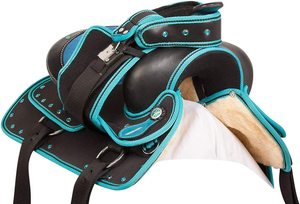 Juego de sillín de barril de carreras inglés de calidad superior, cabestros de cuero sintético a juego, alfombras de caballo de estilo occidental PUSHPA OVERSEAS - Product Image 6