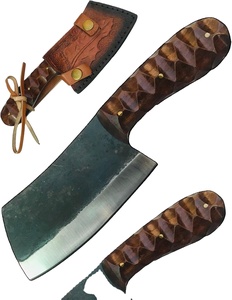 Cuchillo de Carnicero Artesanal Mini Cleaver de Hoja Fija, Resistente y Afilado, para Camping, con Borde Recto, de Acero con Alto Contenido de Carbono y Funda - Product Image 5