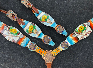 Personnalisé Antique Cuivre Acier Équestre Tack Set En Cuir Véritable Cheval Headstall Collier De Poitrine Logo Personnalisé Entraînement De Course - Product Image 3