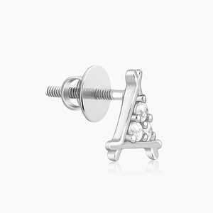 ต่างหูทรงสามเหลี่ยมสแตนเลสสตีลประดับเพชรซิร์คอนชุบทองและโรเดียมสำหรับผู้ชาย เหมาะสำหรับงานปาร์ตี้และเป็นของขวัญ - Product Image 5