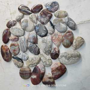 Cristal Natural de alta calidad Esmeralda azul ópalo rosa cuarzo ágata cabujón piedra piedras preciosas sueltas Khushi piedra preciosa Tercera parte - Product Image 3