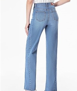 Pantalones Vaqueros Azules Personalizados de Moda, Estilo Baggy, Rectos, Ajustados, con Cierre, Estilo Hip Hop, Corte Regular, Frente Plano - Product Image 5