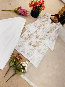 Latest Designer Collection Party Quick Dry Kurta Natural Crepe Bottom Dupatta Set - Product Image 3