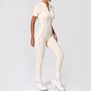 Mono deportivo para mujer, mono tridimensional con cremallera, levantamiento de cadera, mono deportivo de Yoga ajustado Abdominal - Product Image 1