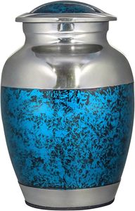 Urne funéraire en aluminium bleu sarcelle de style américain pour chiens et chats Urnes funéraires en gros pour cendres d'animaux domestiques - Product Image 2