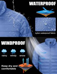 Veste matelassée en toile d'hiver pour homme, best-seller, OEM ODM, couleur, taille, logo personnalisés, capuche, légère, chaude, pour un usage quotidien - Product Image 2