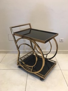 ชุดโต๊ะกาแฟ zigon โลหะกระจกสีทอง3ชิ้นโต๊ะรับประทานอาหารสำนักงานสแตนเลสโต๊ะข้างสีทอง - Product Image 2