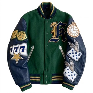 Chaqueta Varsity Personalizada para Hombre, Estilo Béisbol Vintage, Cierre de un Solo Botón, Tejido Chenille, Cuero, Bordado en Caliente, Invierno - Product Image 2