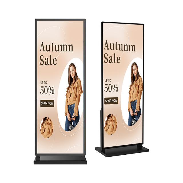 Full Screen Vertical Digital Signage Display Floor Standing Advertising Player 4K Android Stretched Bar Monitor