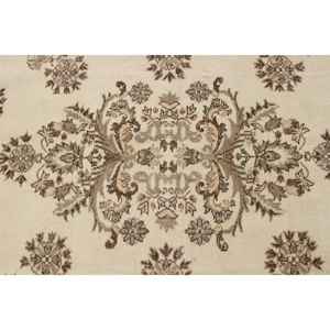 Tapis turc 7,4 x 11,2 pieds, tapis vintage brun à bordures en laine - Product Image 5
