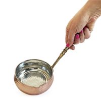 Casserole en cuivre martelé doré écologique avec poignée en acier inoxydable, fond en cuivre, lavage à la main uniquement, compatible gaz et induction