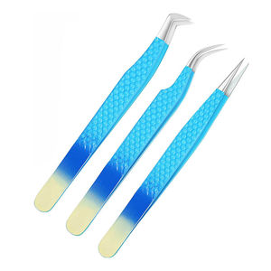 Pinzas profesionales de pestañas de acero inoxidable Premium de alta calidad, mango cómodo antimagnético, pestañas de borde afilado de 10mm - Product Image 2