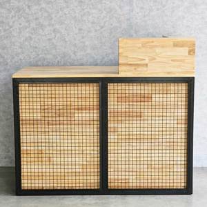 Industrial Luxury <b>Reception</b> <b>Counter</b> 120x60x82cm MDF Rubber Wood BLT68021 for Store Gym School and Clothing Front Desk - Product Image 3
