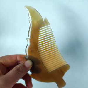 Pure Handmade Organic Material Durable Smooth Polished Anti-Static Horn Hair <b>Comb</b> Love Style Combing for Hair <b>Beard</b> <b>Mustache</b> - Product Image 5