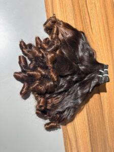 Alta calidad Bouncy ondulado crudo pelo indio doble dibujado virgen cabello humano crudo sin procesar fábrica India - Product Image 5