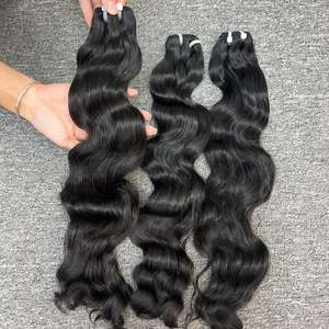 Extensiones de cabello humano 100% de la mejor calidad, ondas naturales en cabello crudo vietnamita de trama de un donante - Product Image 5