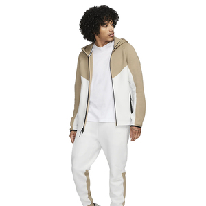 Vêtements de sport avec logo personnalisé Tenue de sport polyester tech polaire fermeture éclair complète Survêtement de jogging à capuche Ensemble de survêtement de jogging respirant en deux pièces - Product Image 5