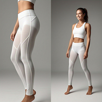 Leggings de Mujer Transpirables, Tejidos con Malla Transparente, Ecológicos, de Secado Rápido, Cómodos, de Cintura Alta, Ajustados y Transparentes