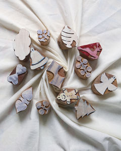 Bloc d'impression en bois de Noël |   Blocs d'impression indiens pour tissu, papier et argile - Product Image 2