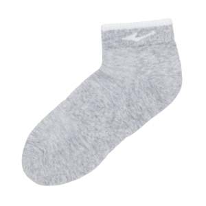 ERKE Men's Breathable Combed Cotton Blend Ankle Socks-Light Heather Grey One Size Bottom Logo Daily/Office Style - Product Image 1
