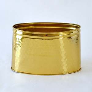 Atractivo latón antiguo jardín maceta florero latón crudo Metal flor florero decorativo hecho a mano nuevo diseño Metal flor maceta - Product Image 5