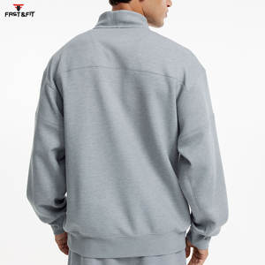 Vente en gros Sweats à capuche à séchage rapide pour hommes quantité minimale de commande bas Tissu léger et confortable Sweat-shirt à demi-fermeture éclair - Product Image 2