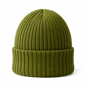 Custom Rib Knit Beanie Hat with Custom Logo Unisex Winter Polyester Custom Color Street <b>Style</b> Outdoor Beanie - Product Image 2