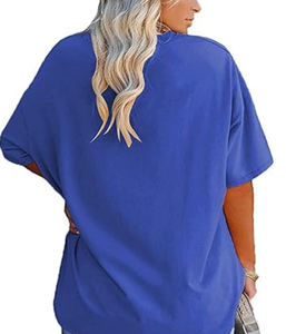 Prix usine 100% coton surdimensionné femmes T-shirts personnalisés grande taille O cou tendance respirant T-shirts pour la saison estivale - Product Image 4