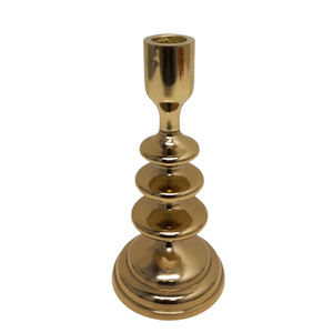 Haut de gamme Look laiton couleur bougeoir maison et mariage décor bougie pilier support décoratif produit fait main - Product Image 1