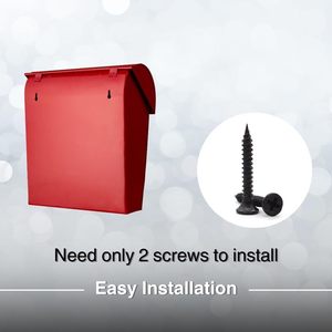 Boîte aux lettres moderne en métal avec revêtement en poudre antirouille, structure de réception postale robuste, utilitaire d'entrée de maison, placement organisé des courriers - Product Image 3