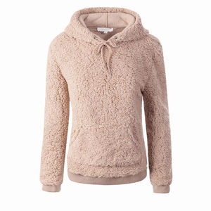 Sudaderas con capucha Sherpa de manga larga personalizadas Sudadera polar Sudaderas con capucha ajustadas informales con tamaño y diseño personalizados - Product Image 4