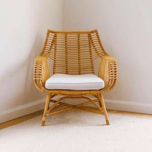 Chaise en rotin naturel moderne pour l'extérieur, de haute qualité, minimaliste, confortable et durable, villa, ferme, parc, appartement - Product Image 1