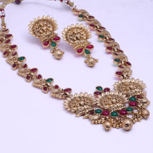 เครื่องประดับยาววัดอินเดียใต้เครื่องประดับเคลือบด้านโบราณเครื่องประดับเลียนแบบโบราณส่งออกเครื่องประดับแฟชั่นที่กำหนดเอง - Product Image 2