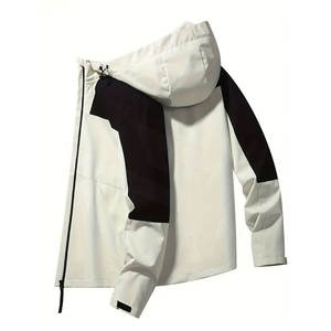 Chaqueta cortavientos personalizada para hombre para correr, entrenamiento, estilo callejero, cuello levantado, impermeable, a prueba de viento, chaquetas de lluvia con cremallera - Product Image 2