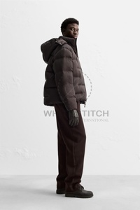 Nouvelle veste d'hiver matelassée à col haut et manches longues avec logo personnalisé, poignets élastiques, poches latérales cachées à fermeture éclair, pour hommes, pour l'extérieur - Product Image 3