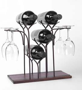 Porte-bouteille en métal galvanisé de conception classique organisateur support de stockage de comptoir porte-bouteilles de vin - Product Image 4