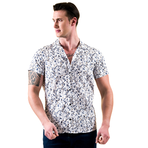 Camisa hawaiana con estampado completo personalizado para hombre, botones de manga corta, algodón transpirable, Floral, antiarrugas, hecha en Estambul Ágil - Product Image 2