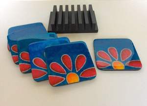 COOI DESIGN UNIQUE SOUS-VERRE EN RÉSINE DE BOIS EPOXY pour café, thé, boisson, tasse à thé carrée ronde en bois personnalisée - Product Image 3