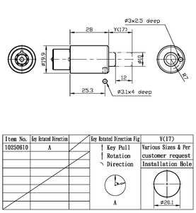 กุญแจล็อกแบบกดท่ออัลลอยด์อัลลอยด์ขนาด60มม. สำหรับความปลอดภัยของยานพาหนะ-ABA locks - Product Image 5