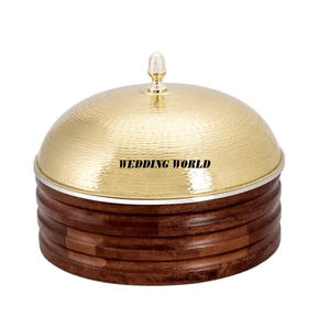 Marmite en métal nacré Belle qualité Designer fait à la main Nouvelle casserole Forme ronde Vente en gros Chauffe-aliments en métal - Product Image 4