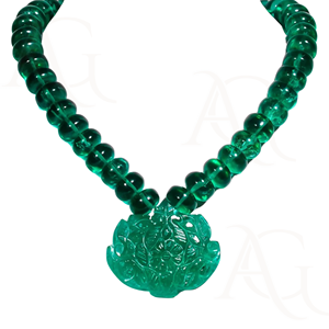 Cuentas de collar de Esmeralda cultivadas en laboratorio, hilo de piedras preciosas de corte Nano verde pulido liso facetado para fabricación de joyas personalizable - Product Image 4