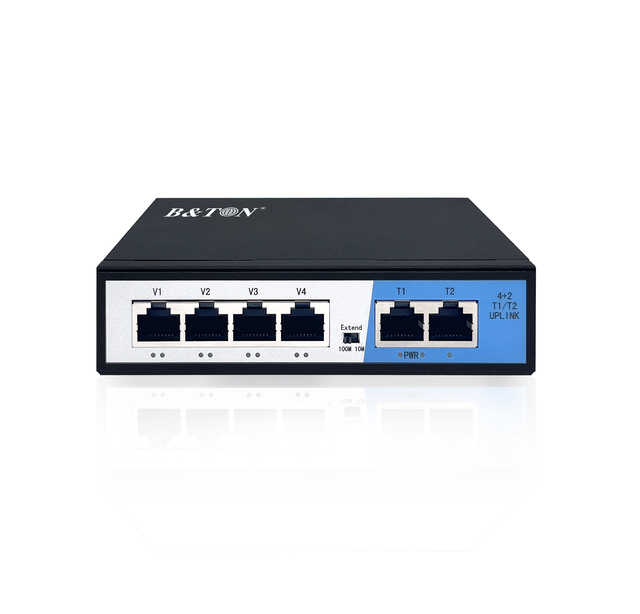 POE  Switch 4+2 Port full Gigabit Ethernet PoE Switch  4 port POE + 1 port uplink  with 1 Sfp