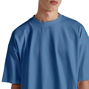 Camiseta Formal de Algodón 100% de 300 GSM para Hombre - Personalizable, Talla Grande, Hombros Caídos, Tela de Felpa - Product Image 4