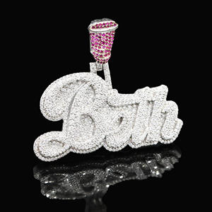 Colgante Personalizado de Acero Inoxidable Estilo Hip Hop con Diamantes de Imitación CZ - Product Image 1