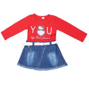 Robe à manches longues pour filles - Rouge - Product Image 1