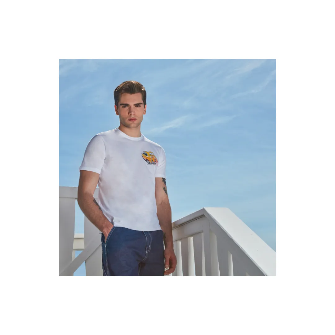 New design summertime man clothing short sleeve round neck t shirt 100% cotton white