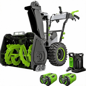 เครื่องเป่าหิมะไฟฟ้า Power-28 นิ้ว แบบไร้สายขับเคลื่อนด้วยตัวเอง 2 ระดับ พร้อมแบตเตอรี่ 56 โวลต์ 12.0 แอมป์ชั่วโมง จำนวน 2 ก้อน และที่ชาร์จแบบสองพอร์ต - Product Image 1